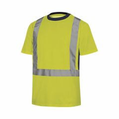 T-Shirt Roboczy Ostrzegawczy z Bawełny i Poliestru Delta Plus Nova - Kolor Żółty Fluo