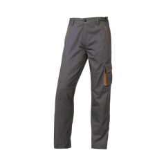 Spodnie Robocze Długie Panostyle z Poliestru i Bawełny Delta Plus M6PAN - Kolor Szaro-Pomarańczowy