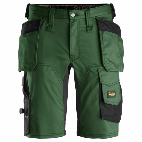 Snickers Workwear Spodnie Krótkie Stretch z Workami Kieszeniowymi AllroundWork 6141 Zielone 50 Wyprzedaż