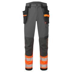 Spodnie Robocze Ostrzegawcze Klasy 1 z Workami Kieszeniowymi Portwest EV4 EV442 - Kolor Pomarańczowy/Szary