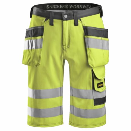 Snickers Workwear Spodnie Krótkie Odblaskowe z Workami Kieszeniowymi EN 20471/1 3033 Żółte 48