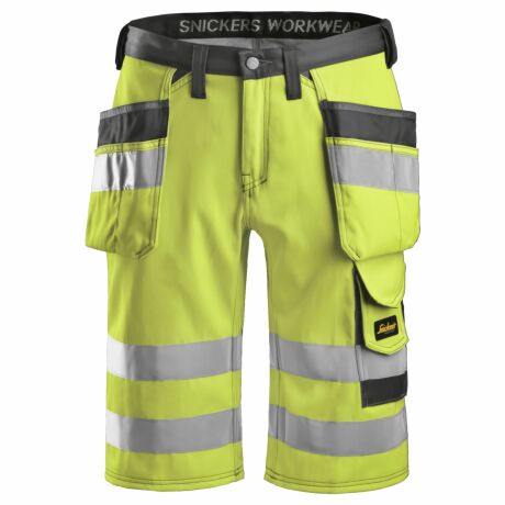 Snickers Workwear Spodnie Krótkie Odblaskowe z Workami Kieszeniowymi EN 20471/1 3033 Żółte 50 Wyprzedaż