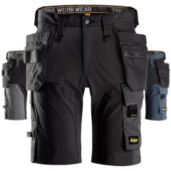 Spodnie Robocze Krótkie z Workami Kieszeniowymi Stretch Snickers Workwear 6175 AllroundWork - Kolor 0404