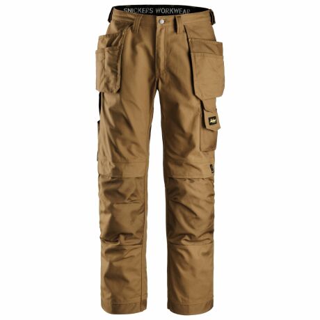 Snickers Workwear Spodnie z Workami Kieszeniowymi Canvas+ 3214 Brązowe 46 Wyprzedaż