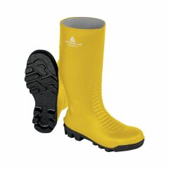 Buty Robocze Kalosze Wysokie Bezpieczne z PVC S5 SRA Delta Plus Bronze2 - Kolor Żółto-Czarny